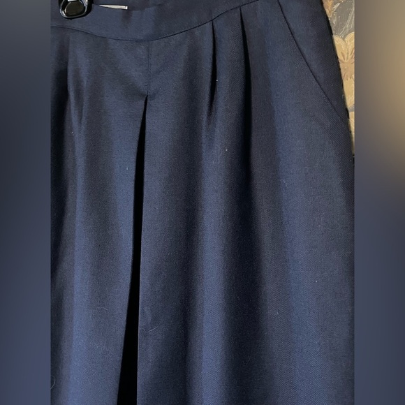 Vintage 70s Wool Navy Blue Women's Skirt S - Picture 5 of 6